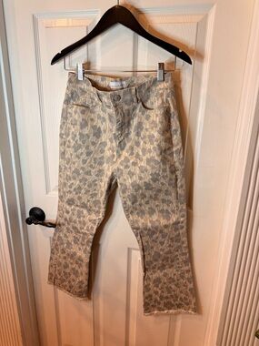 LOFT Neutral Camo Crop Jeans - Taupe & Cream